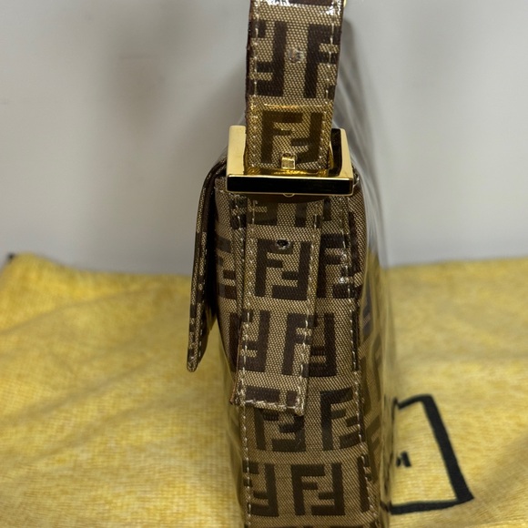 Fendi Gold and Brown Monogram Shoulder Bag - Picture 5 of 10